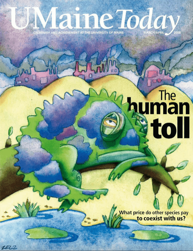 A photo of the cover of the March/April 2008 issue of UMaine Today magazine